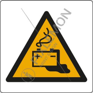 cartello (pericolo batteria in fase di carica - warning: battery charging)
