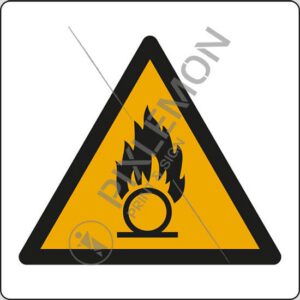 cartello (pericolo di sostanze comburenti - warning: oxidizing substance)
