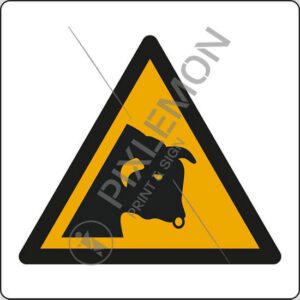 cartello (avvertimento: toro - warning; bull)