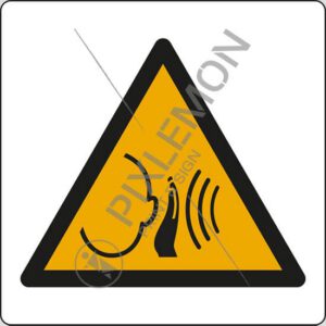 cartello (avvertimento: forti rumori improvvisi - warning; sudden loud noise)