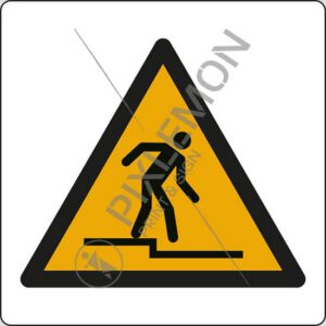 cartello (attenzione: gradino sottostante - warning; step down)
