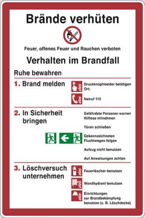 Schild Brände verhüten...