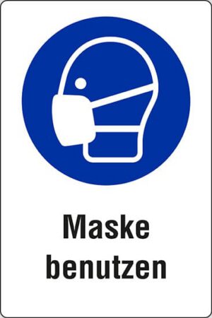 Schild Maske benutzen